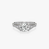 Twisted Solitaire 1.00 ct Round Engagement Ring in White Gold - The Better Diamonds