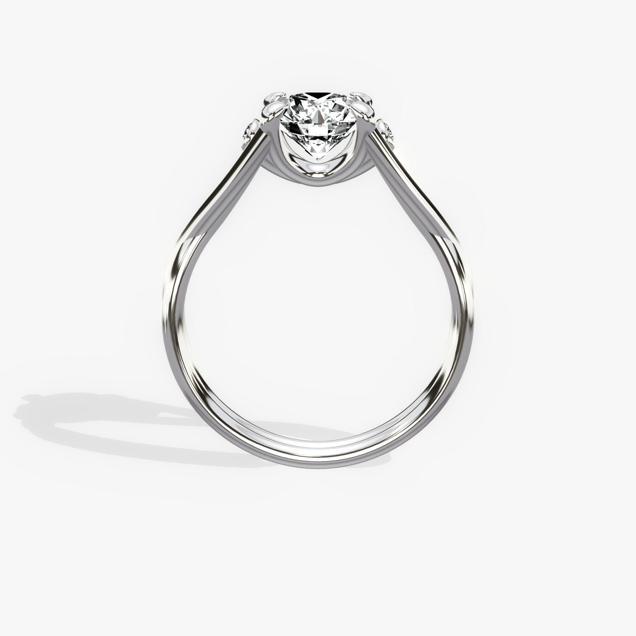 Twisted Solitaire 1.00 ct Round Engagement Ring in White Gold - The Better Diamonds