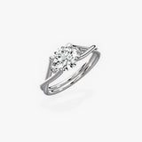 Twisted Solitaire 1.00 ct Round Engagement Ring in White Gold - The Better Diamonds