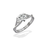 Twisted Solitaire 1.00 ct Round Engagement Ring in White Gold - The Better Diamonds