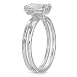 Parallels Emerald Engagement Ring in White Gold