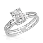 Parallels Emerald Engagement Ring in White Gold