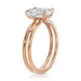 Parallels Emerald Engagement Ring in Rose Gold