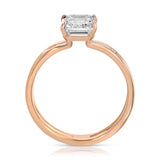 Parallels Emerald Engagement Ring in Rose Gold