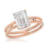 Parallels Emerald Engagement Ring in Rose Gold