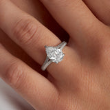 Two Petals Pave Vintage 2.31 ct Pear Engagement Ring in White Gold - The Better Diamonds