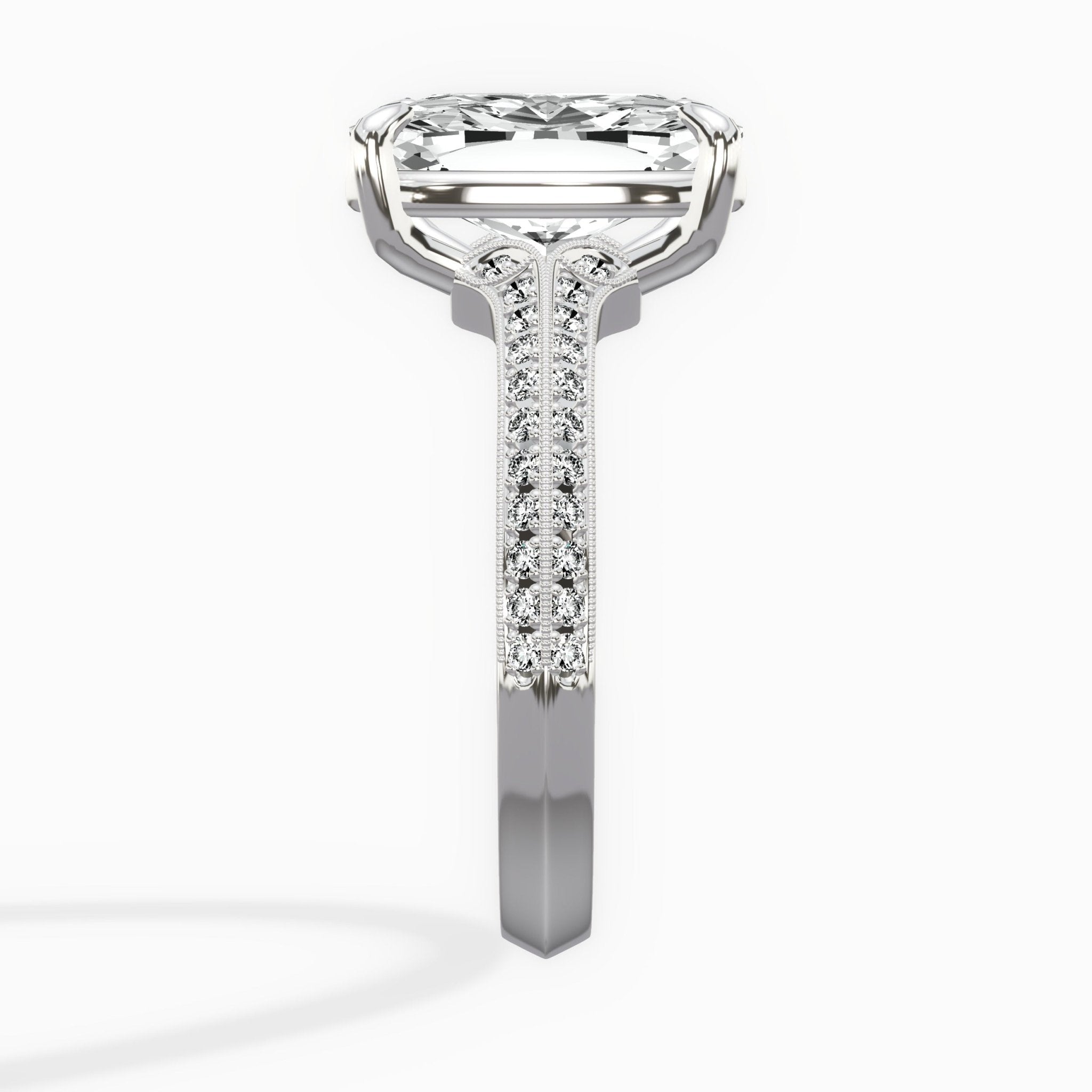 Two Petals Pave Vintage Engagement Ring - The Better Diamonds