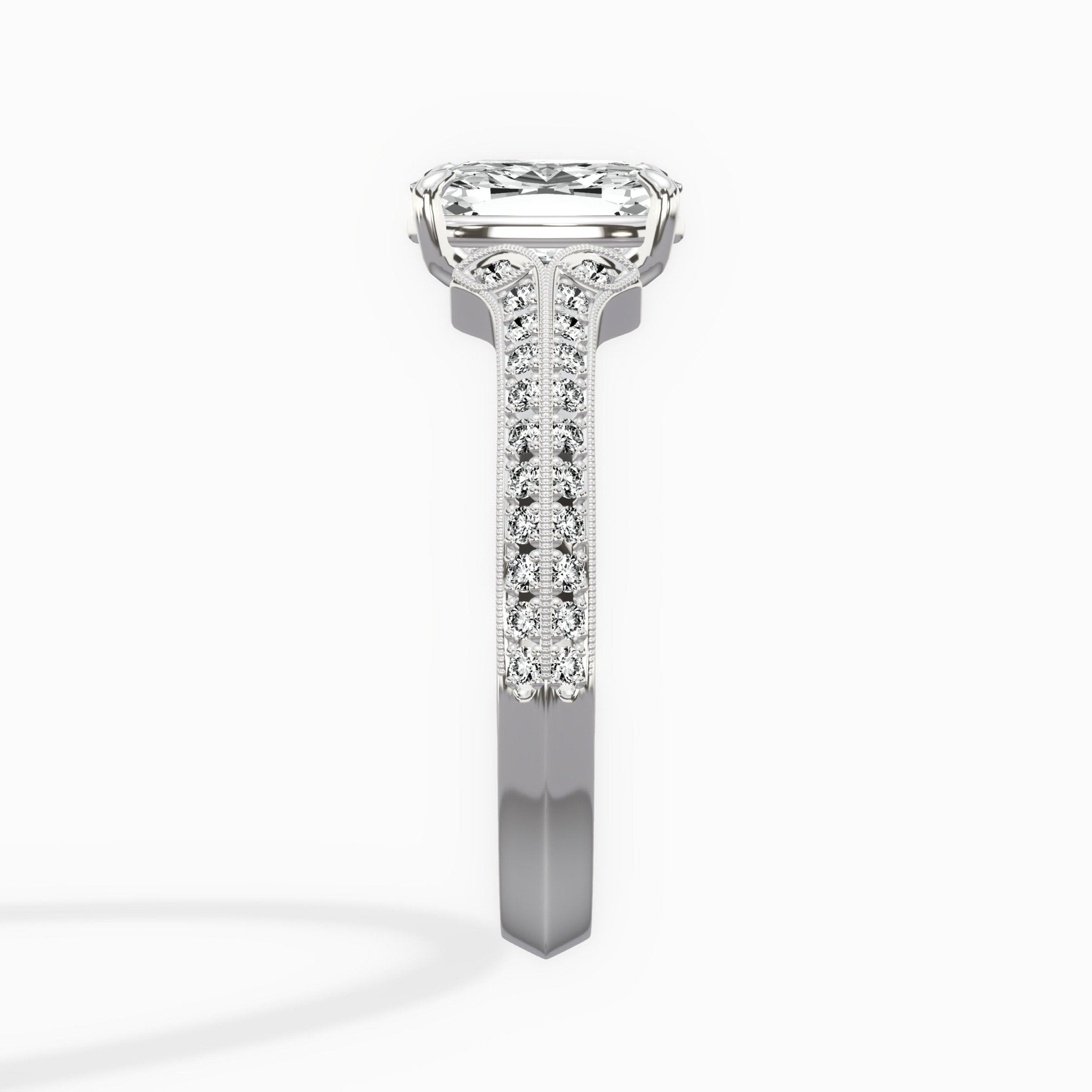 Two Petals Pave Vintage Engagement Ring - The Better Diamonds