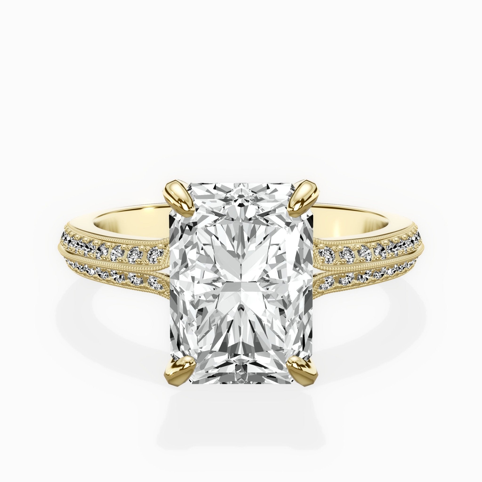 Two Petals Pave Vintage Engagement Ring - The Better Diamonds