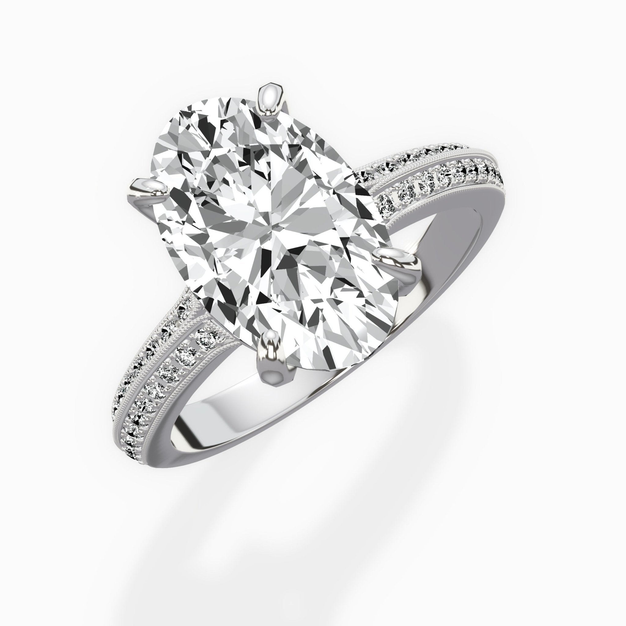 Two Petals Pave Vintage Engagement Ring - The Better Diamonds
