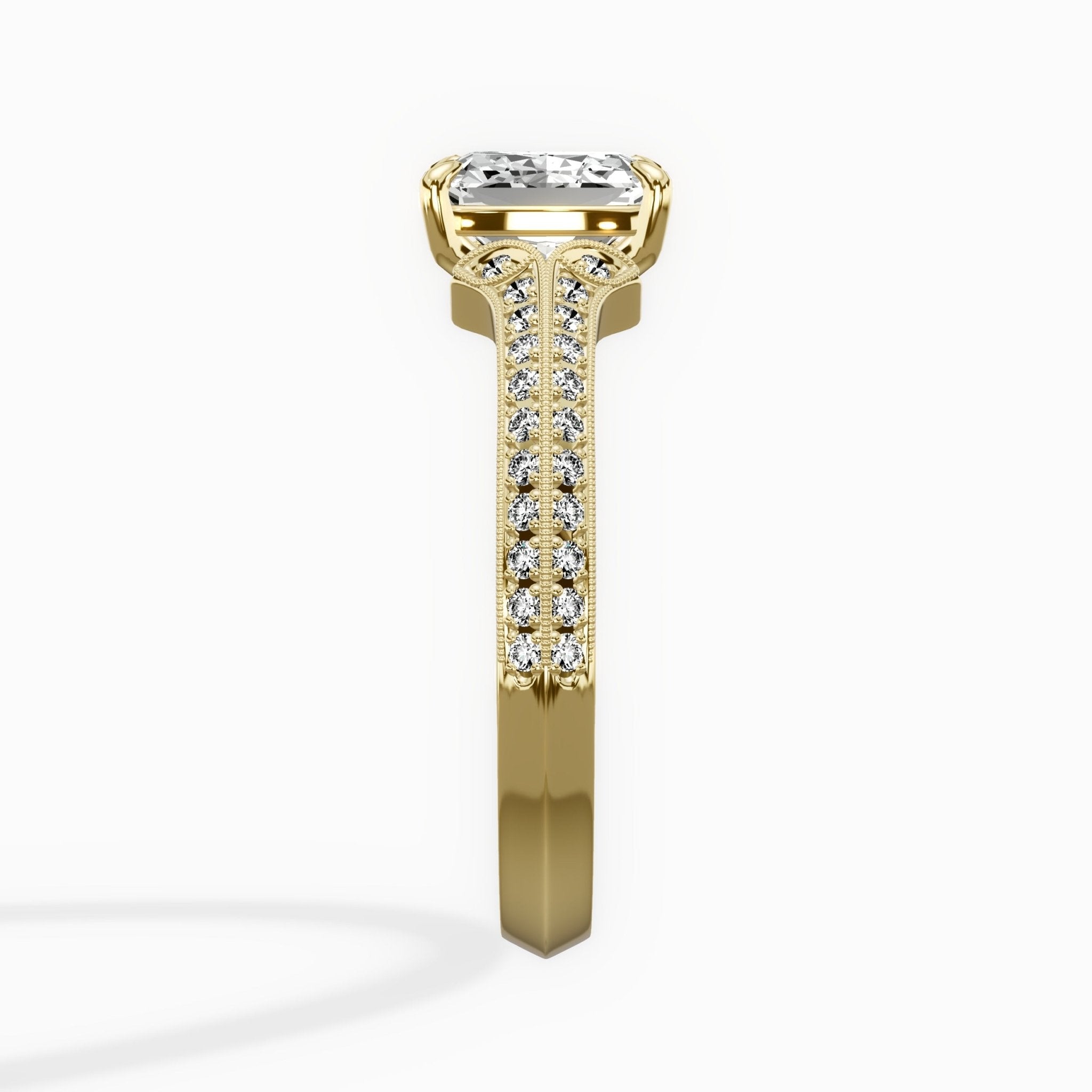 Two Petals Pave Vintage Engagement Ring - The Better Diamonds