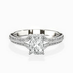 Two Petals Pave Vintage Engagement Ring - The Better Diamonds