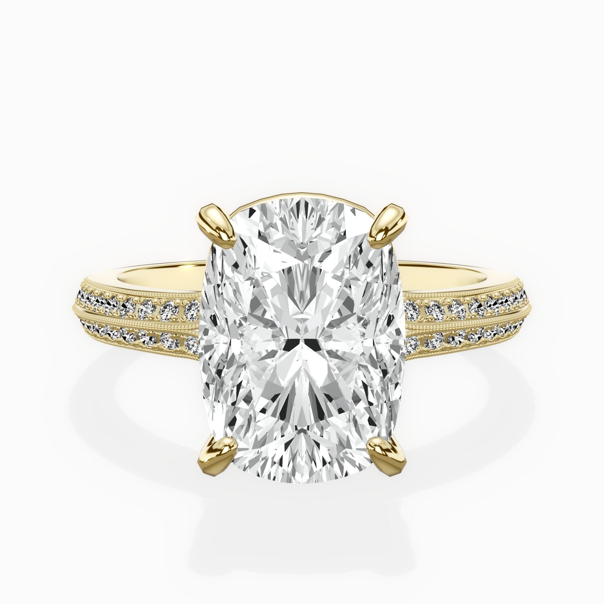 Two Petals Pave Vintage Engagement Ring - The Better Diamonds