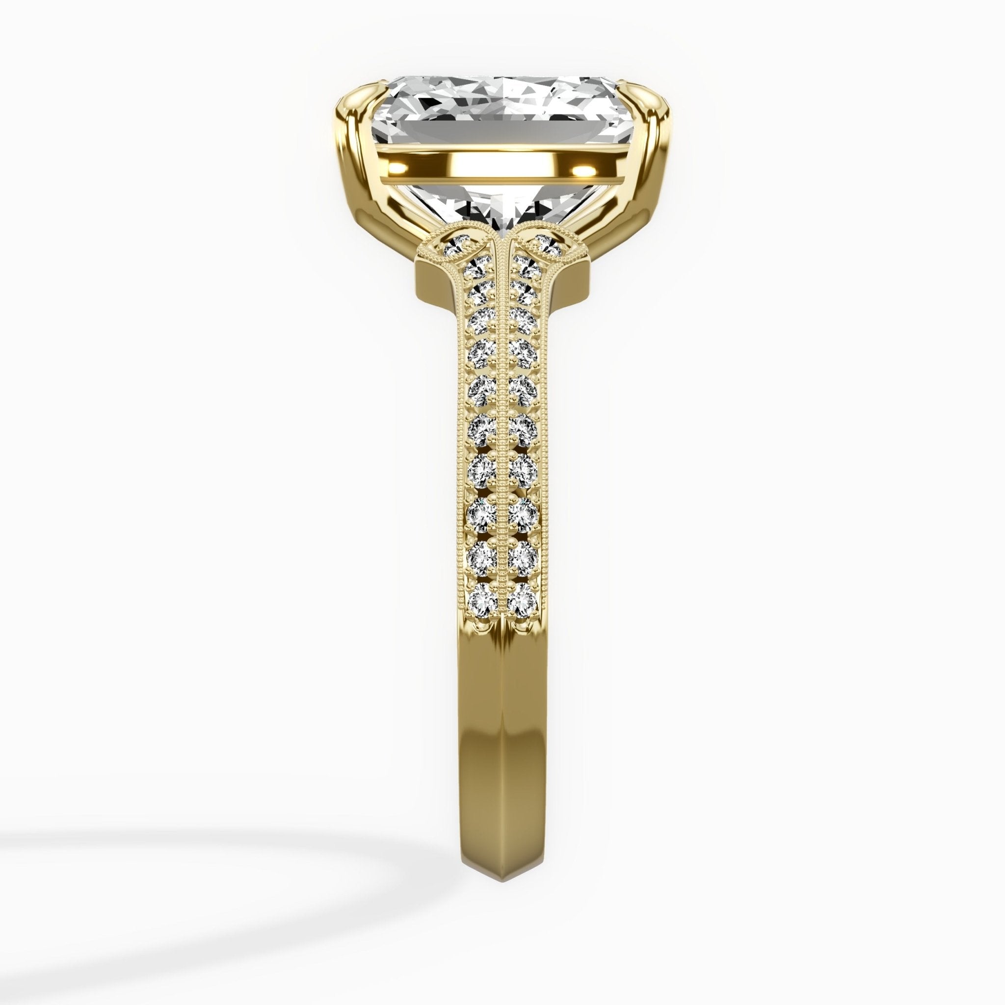 Two Petals Pave Vintage Engagement Ring - The Better Diamonds