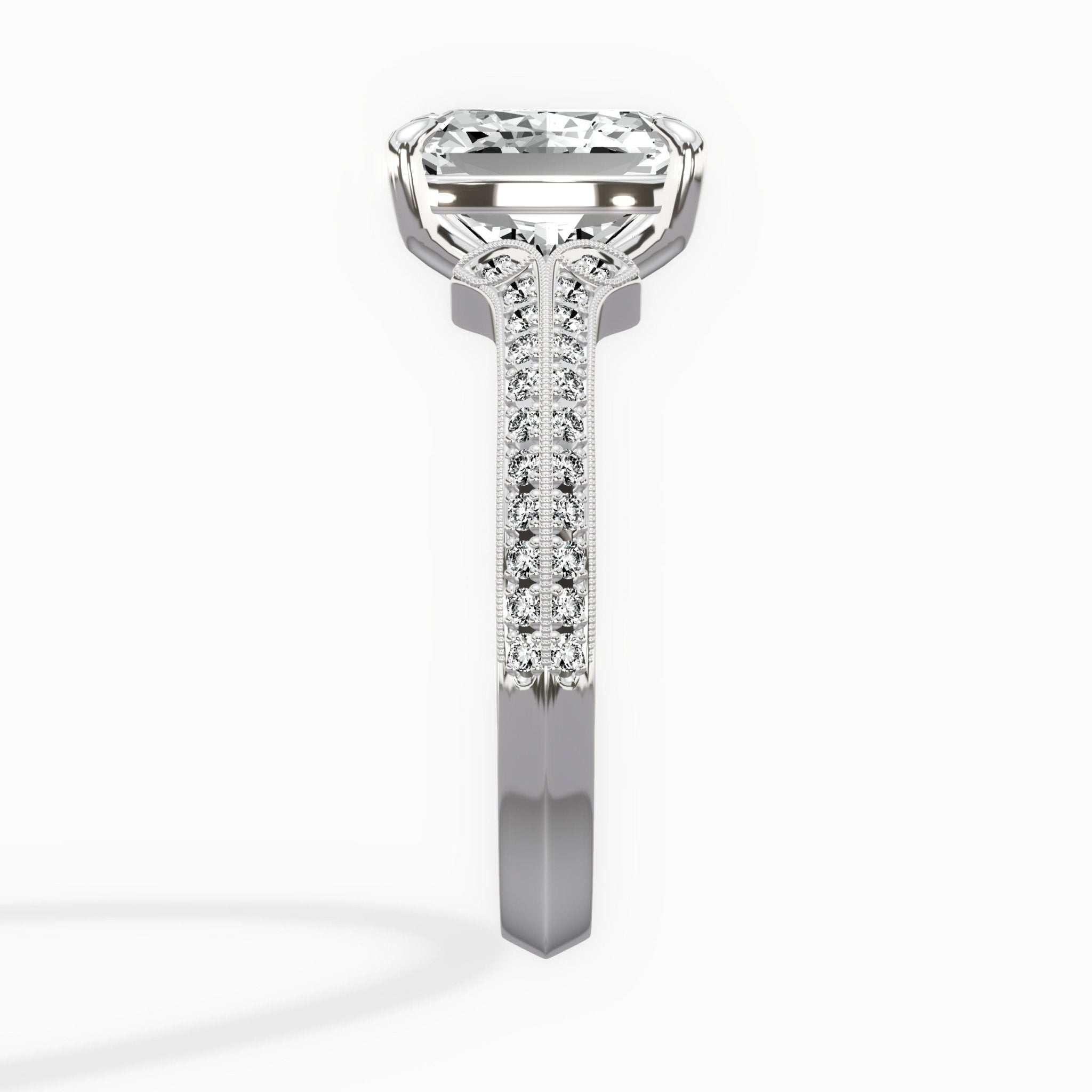 Two Petals Pave Vintage Engagement Ring - The Better Diamonds