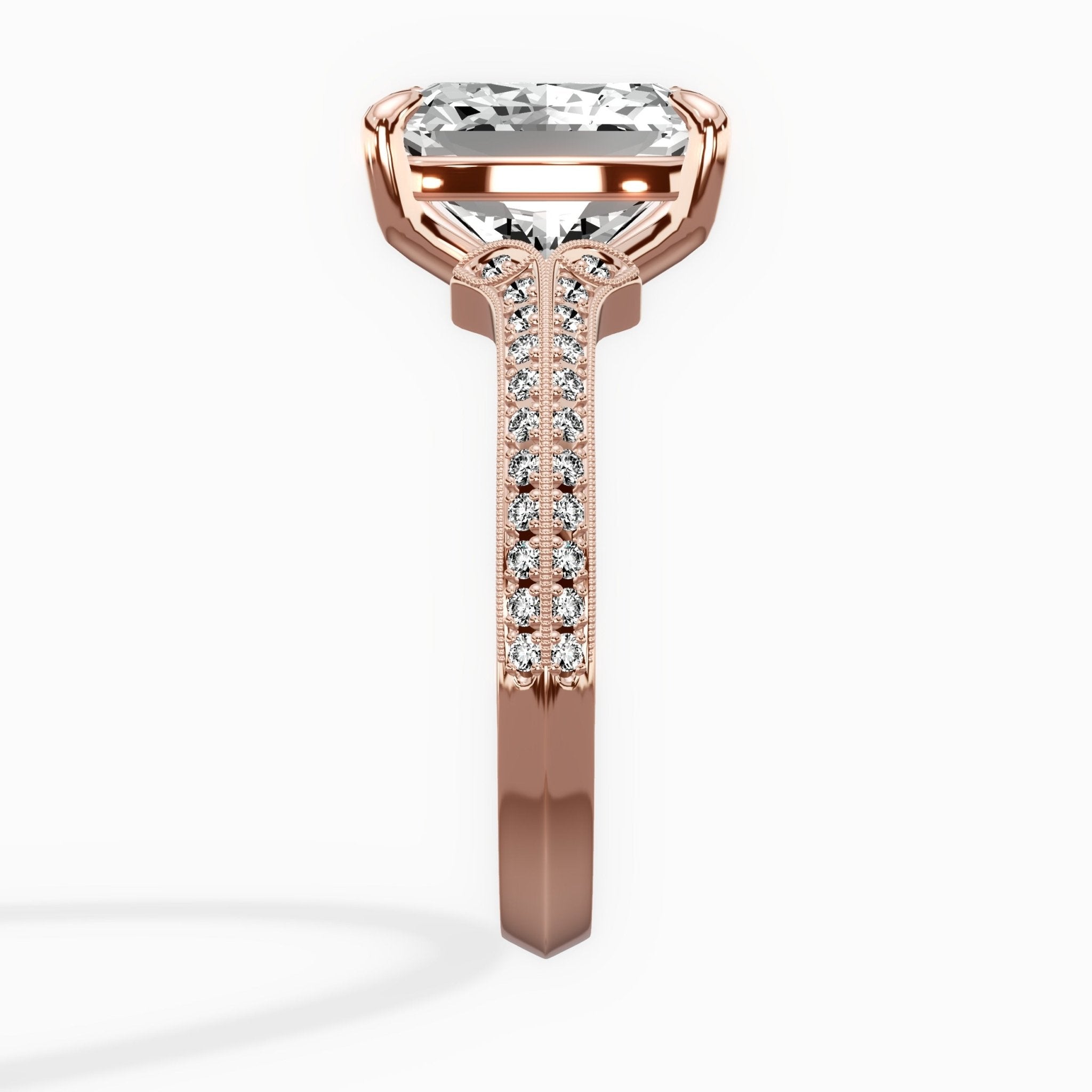 Two Petals Pave Vintage Engagement Ring - The Better Diamonds