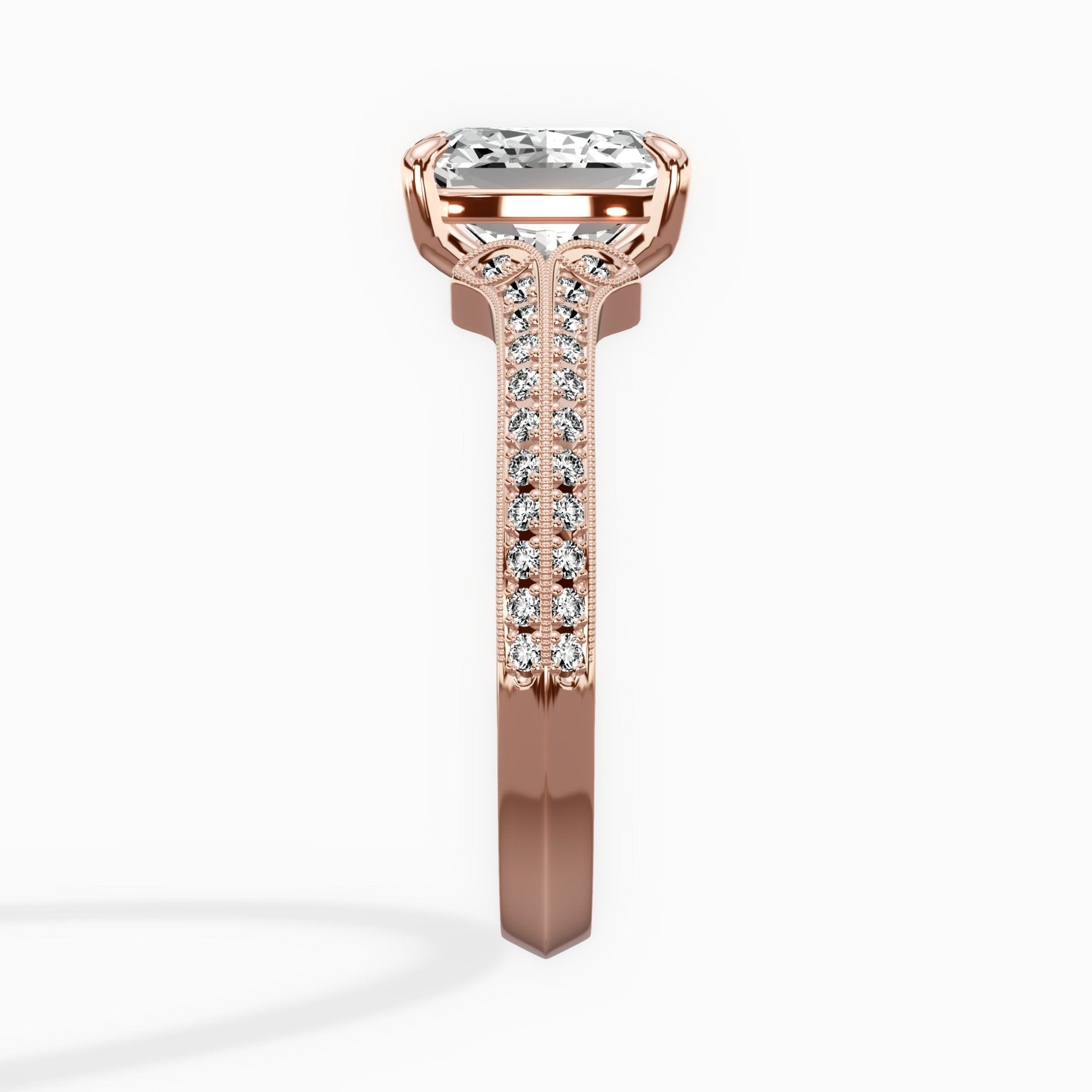 Two Petals Pave Vintage Engagement Ring - The Better Diamonds