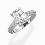 Two Petals Pave Vintage Engagement Ring - The Better Diamonds