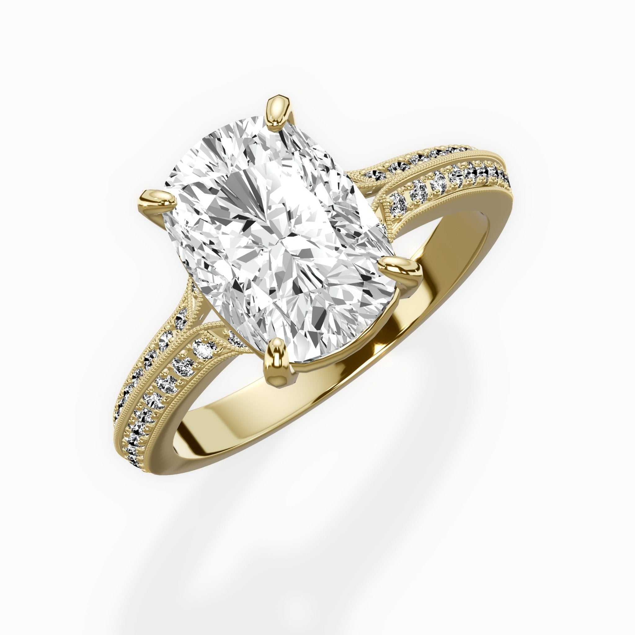 Two Petals Pave Vintage Engagement Ring - The Better Diamonds
