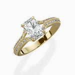 Two Petals Pave Vintage Engagement Ring - The Better Diamonds