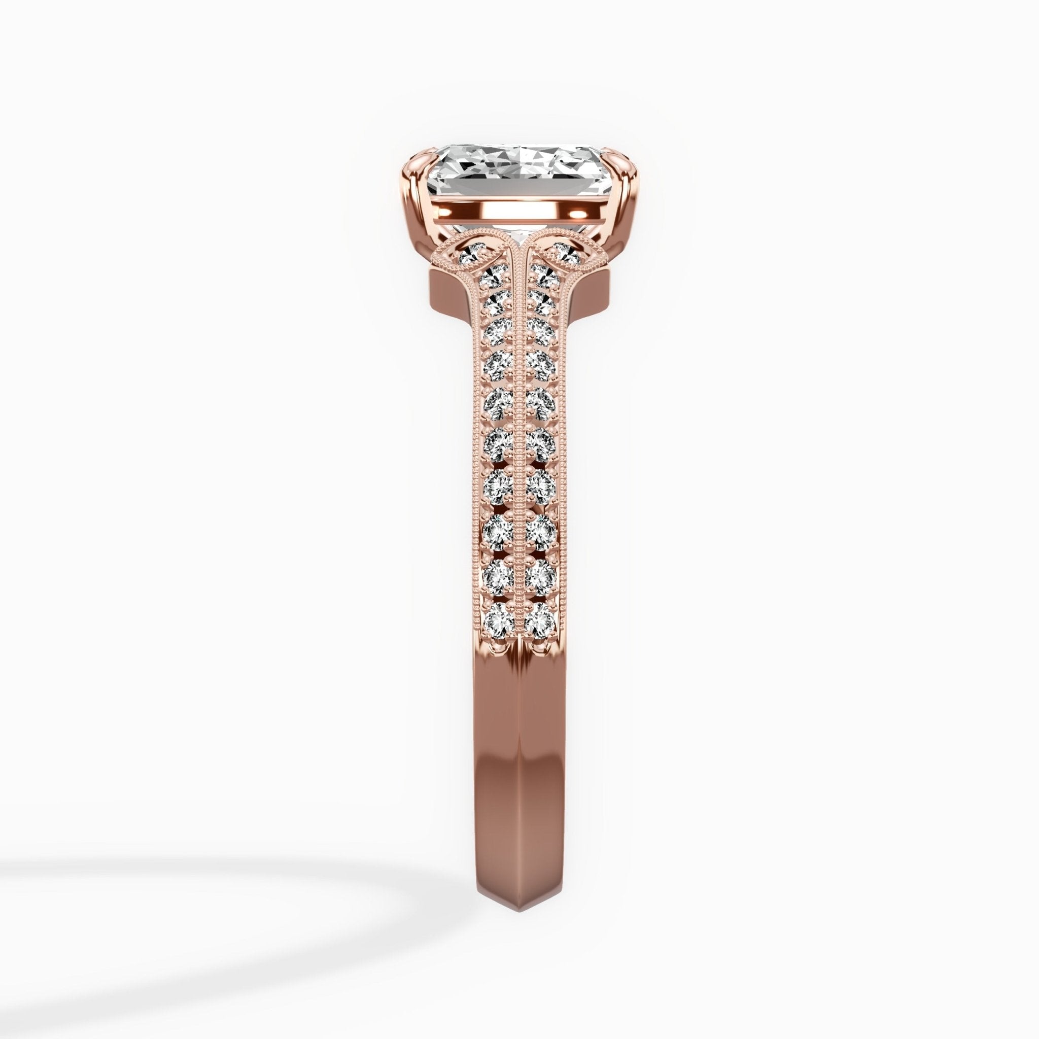 Two Petals Pave Vintage Engagement Ring - The Better Diamonds