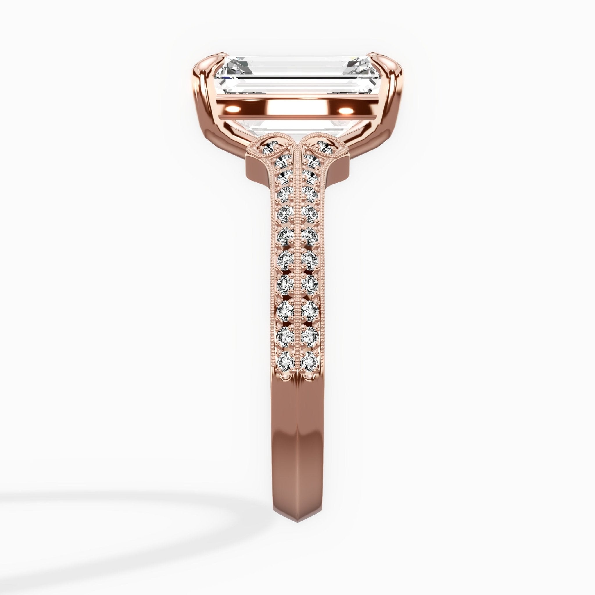 Two Petals Pave Vintage Engagement Ring - The Better Diamonds