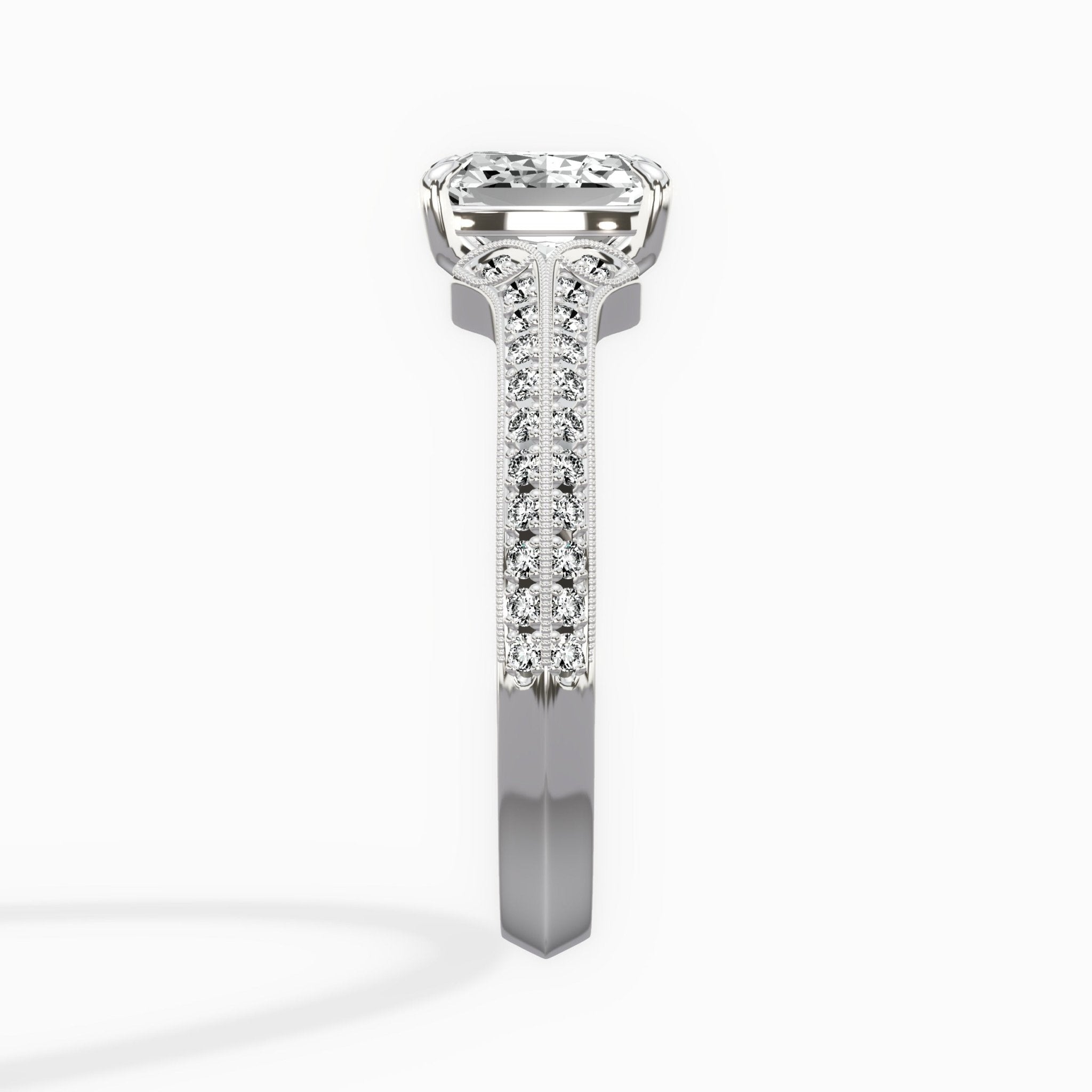 Two Petals Pave Vintage Engagement Ring - The Better Diamonds
