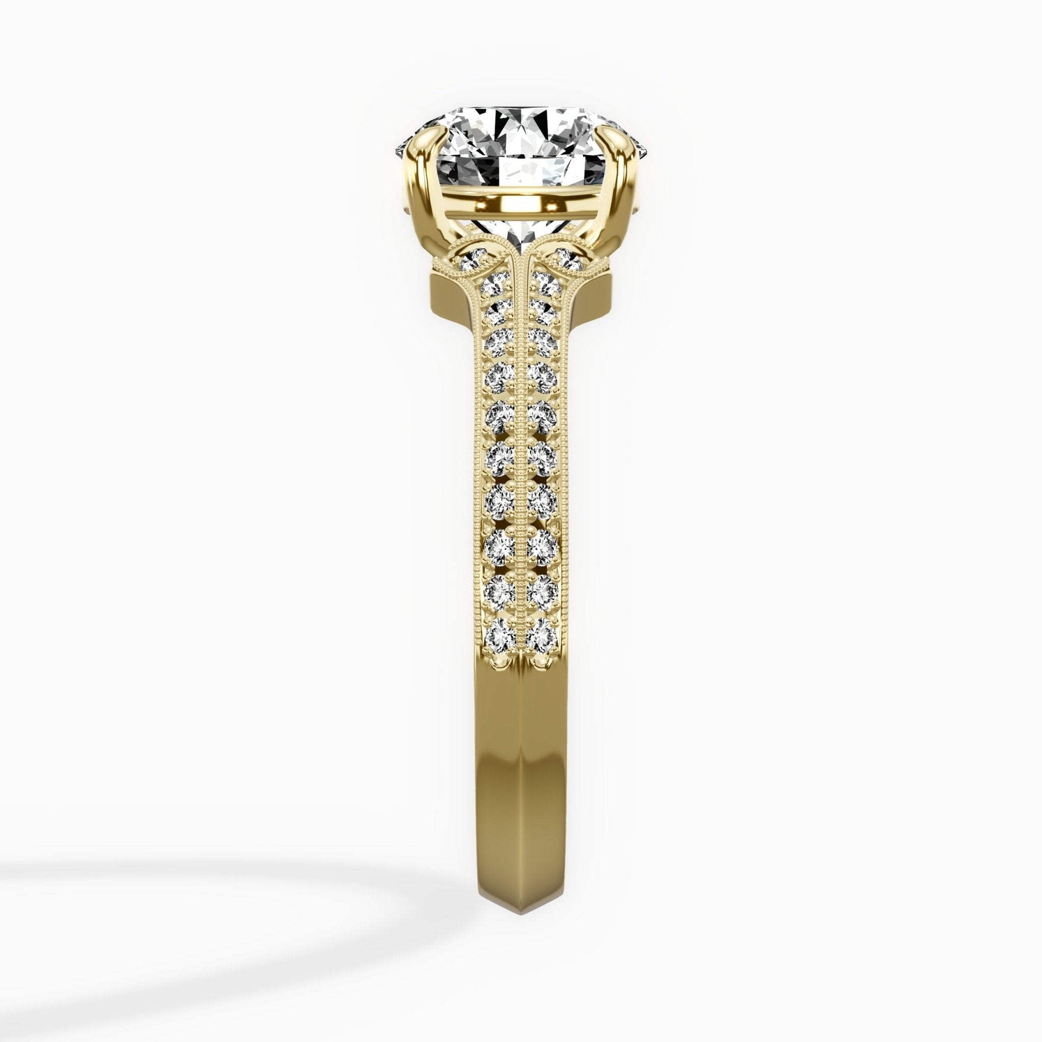Two Petals Pave Vintage Engagement Ring - The Better Diamonds