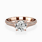 Two Petals Pave Vintage Engagement Ring - The Better Diamonds