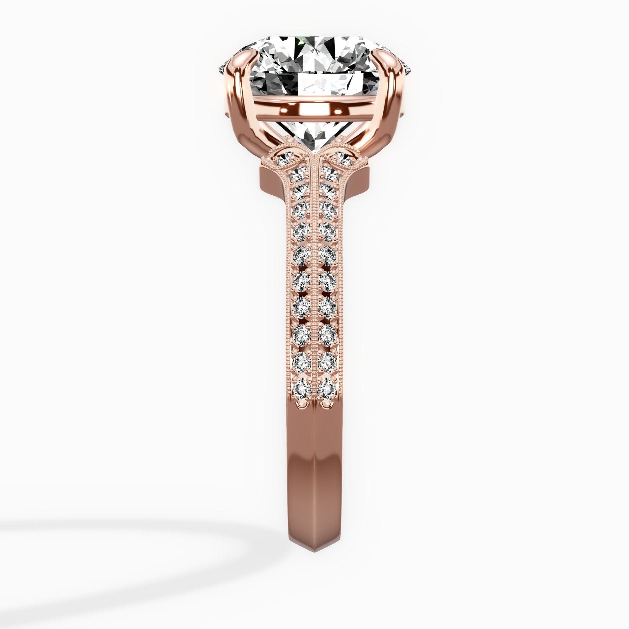 Two Petals Pave Vintage Engagement Ring - The Better Diamonds