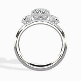 Venice Three Stone 1.73 ct Oval Engagement Ring in White Gold - The Better Diamonds
