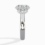 Venice Three Stone 1.73 ct Oval Lab Grown Diamond Engagement Ring in 14K White Gold - The Better Diamonds