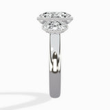 Venice Three Stone 1.73 ct Oval Lab Grown Diamond Engagement Ring in 14K White Gold - The Better Diamonds