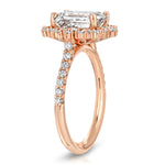 Vintage Halo Emerald Engagement Ring in Rose Gold