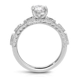 Bleu Vintage Style Round Engagement Ring in White Gold