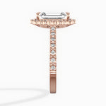 Vintage Halo 2.51 ct Emerald Engagement Ring in Rose Gold - The Better Diamonds