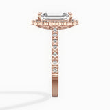Vintage Halo 2.51 ct Emerald Engagement Ring in Rose Gold - The Better Diamonds
