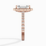 Vintage Halo 2.51 ct Emerald Lab Grown Diamond Engagement Ring in 14K Rose Gold - The Better Diamonds