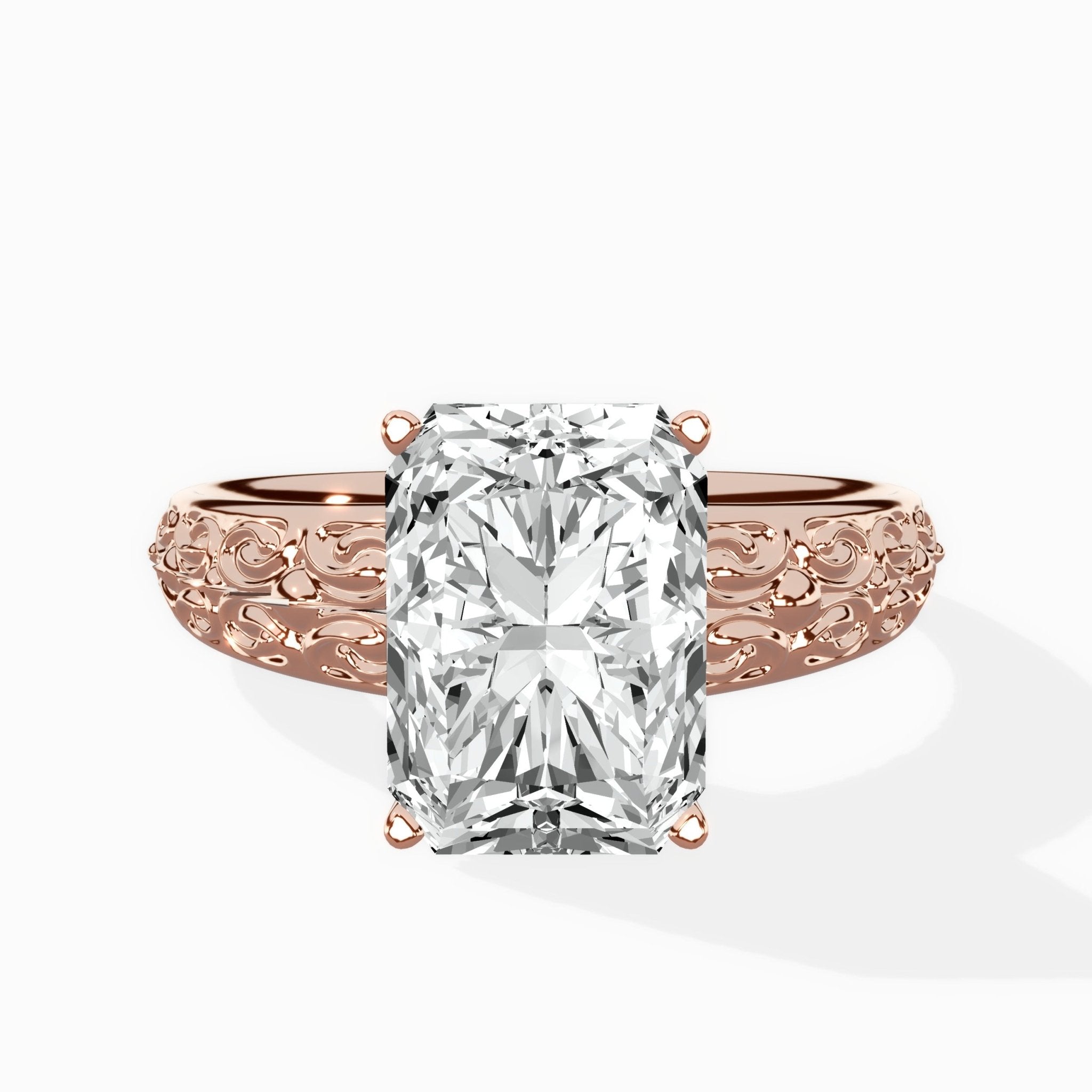 Vintage Scrollwork Solitaire Ring Engagement Ring - The Better Diamonds
