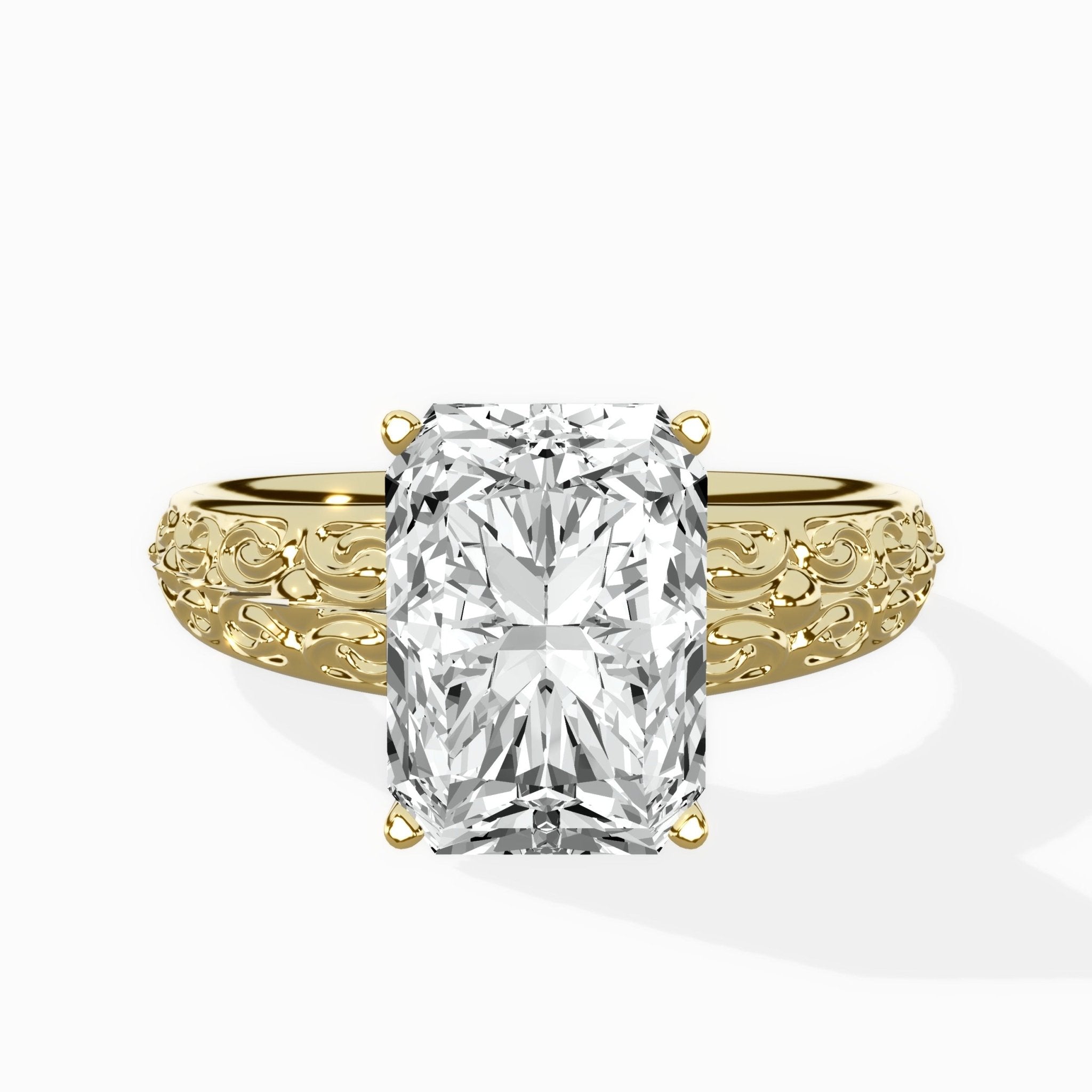 Vintage Scrollwork Solitaire Ring Engagement Ring - The Better Diamonds
