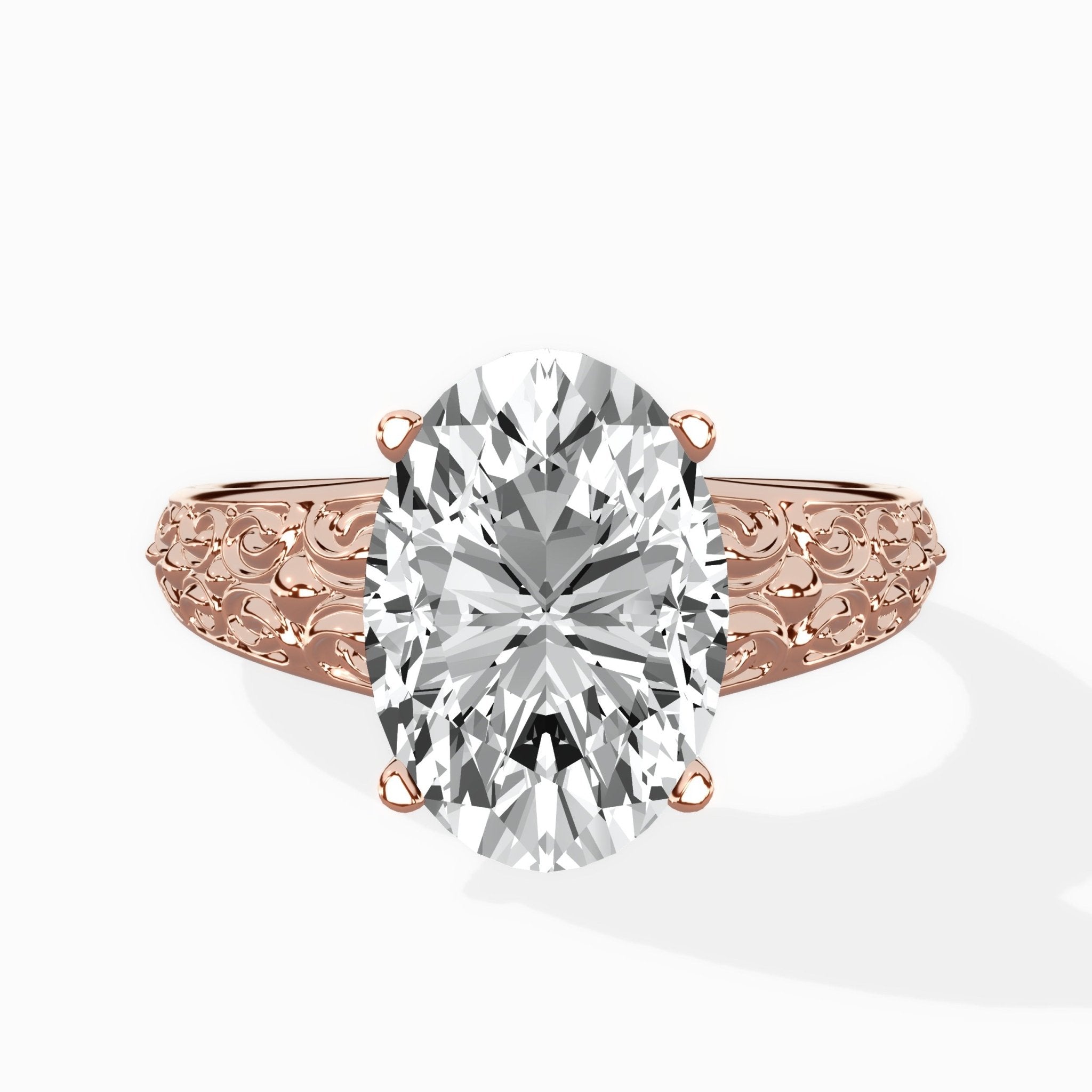 Vintage Scrollwork Solitaire Ring Engagement Ring - The Better Diamonds