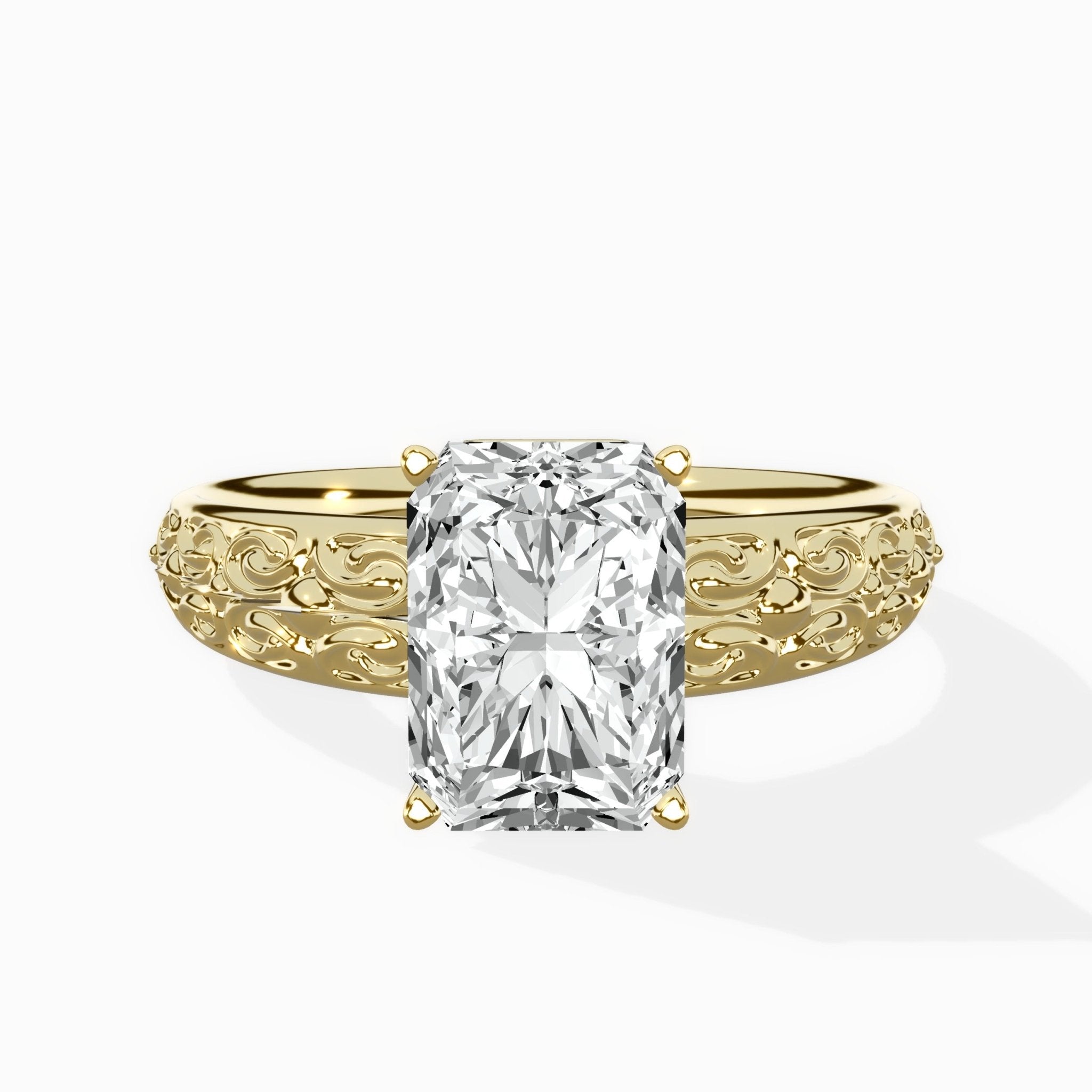 Vintage Scrollwork Solitaire Ring Engagement Ring - The Better Diamonds