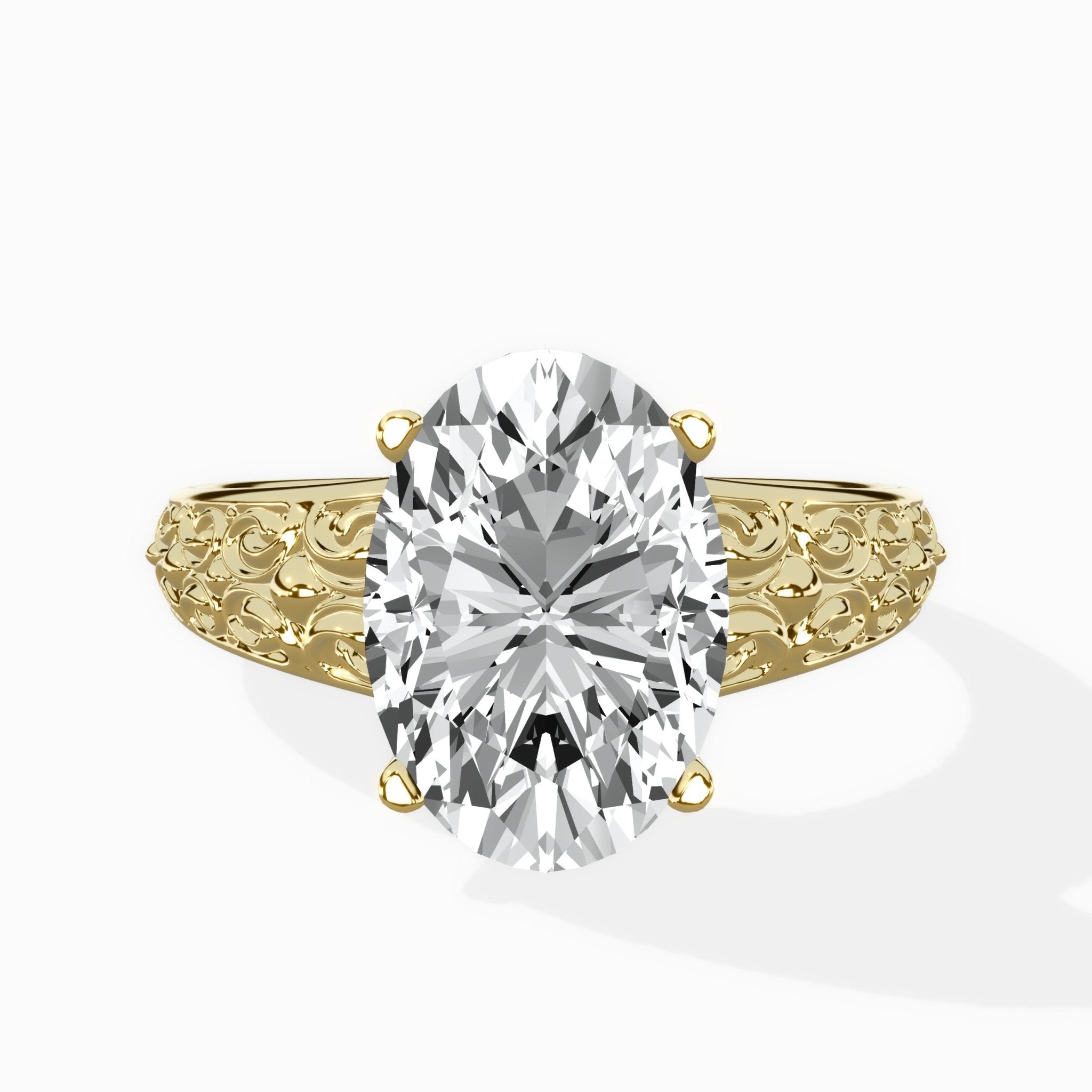 Vintage Scrollwork Solitaire Ring Engagement Ring - The Better Diamonds