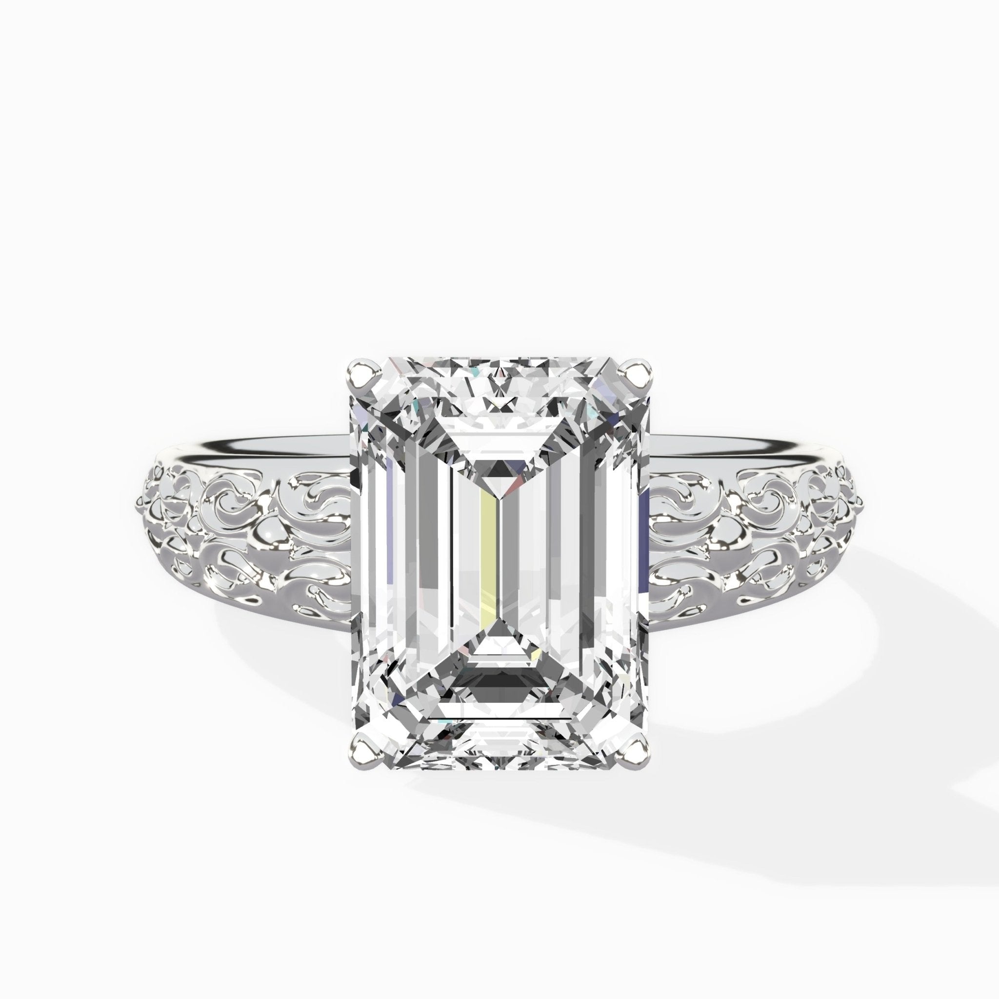 Vintage Scrollwork Solitaire Ring Engagement Ring - The Better Diamonds