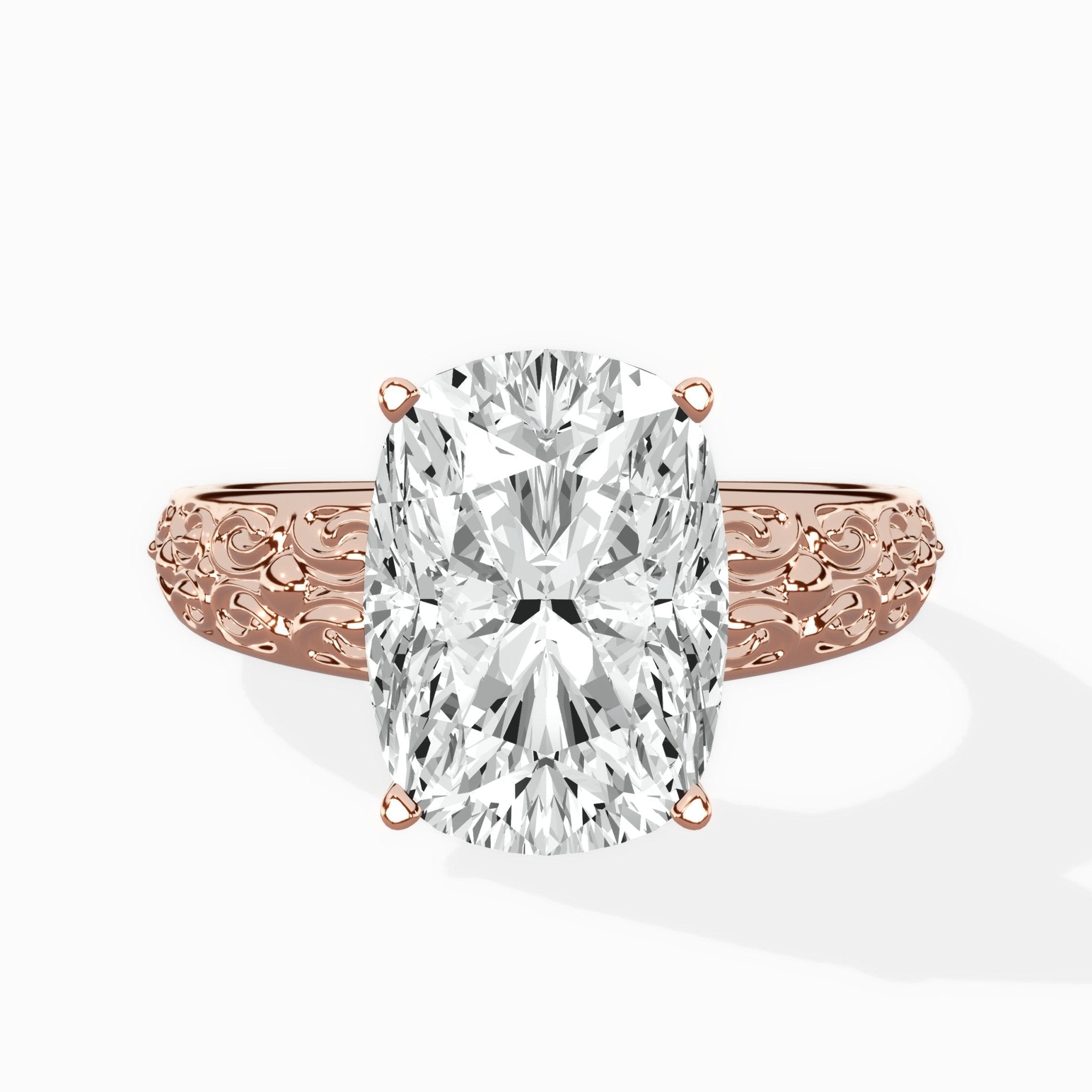 Vintage Scrollwork Solitaire Ring Engagement Ring - The Better Diamonds
