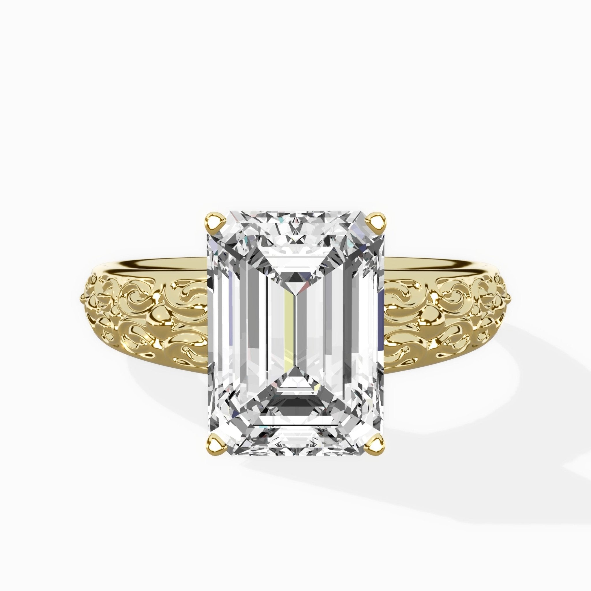 Vintage Scrollwork Solitaire Ring Engagement Ring - The Better Diamonds