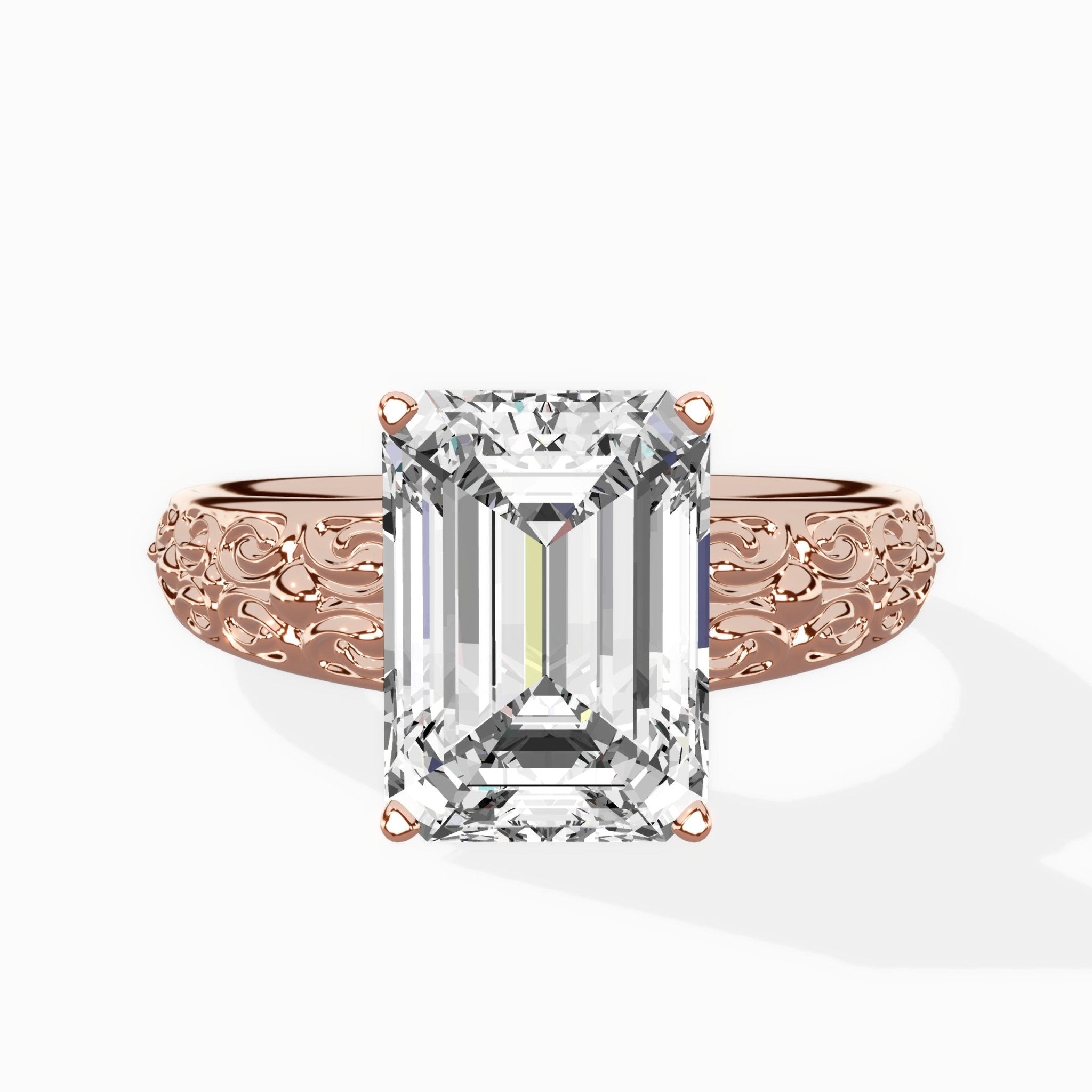 Vintage Scrollwork Solitaire Ring Engagement Ring - The Better Diamonds