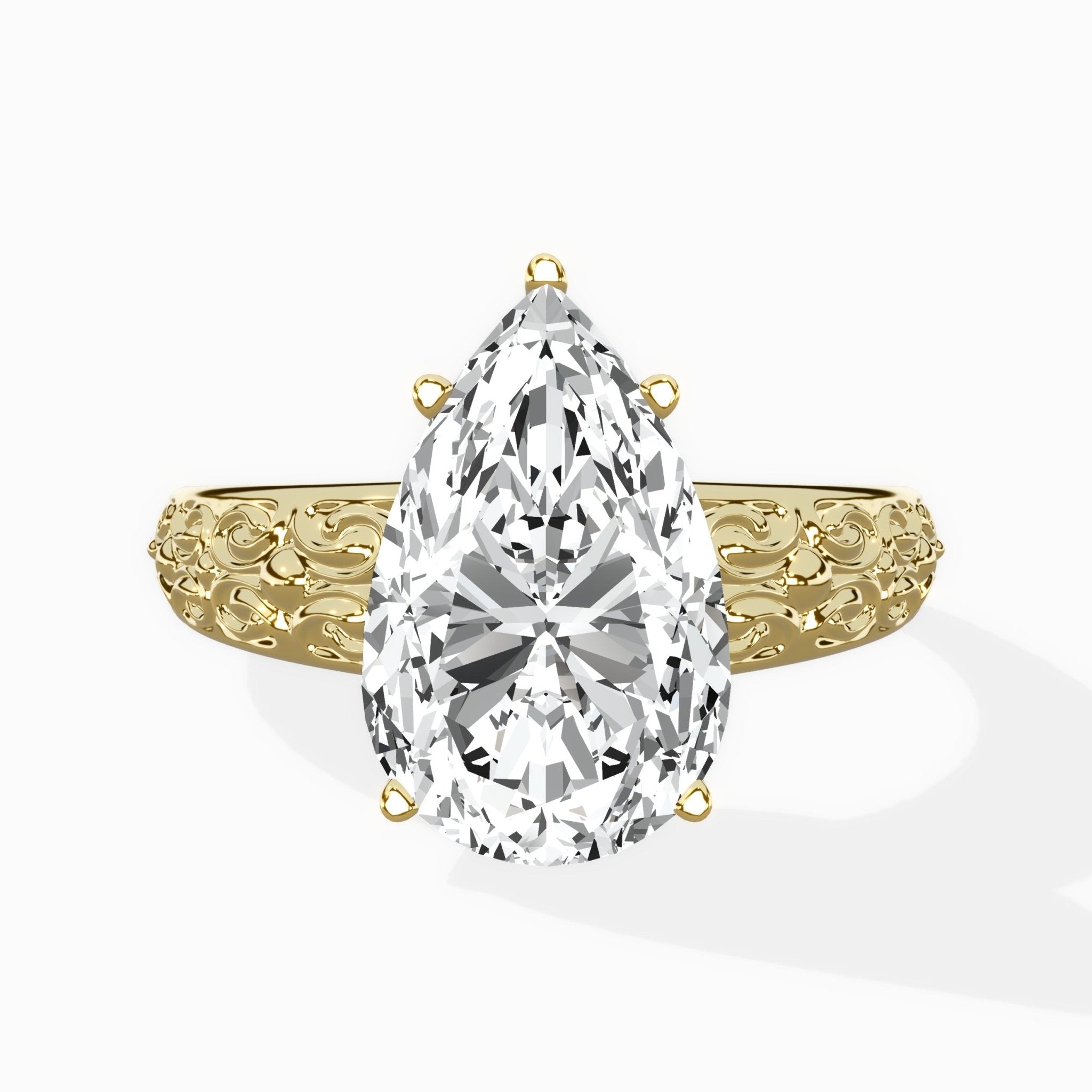 Vintage Scrollwork Solitaire Ring Engagement Ring - The Better Diamonds