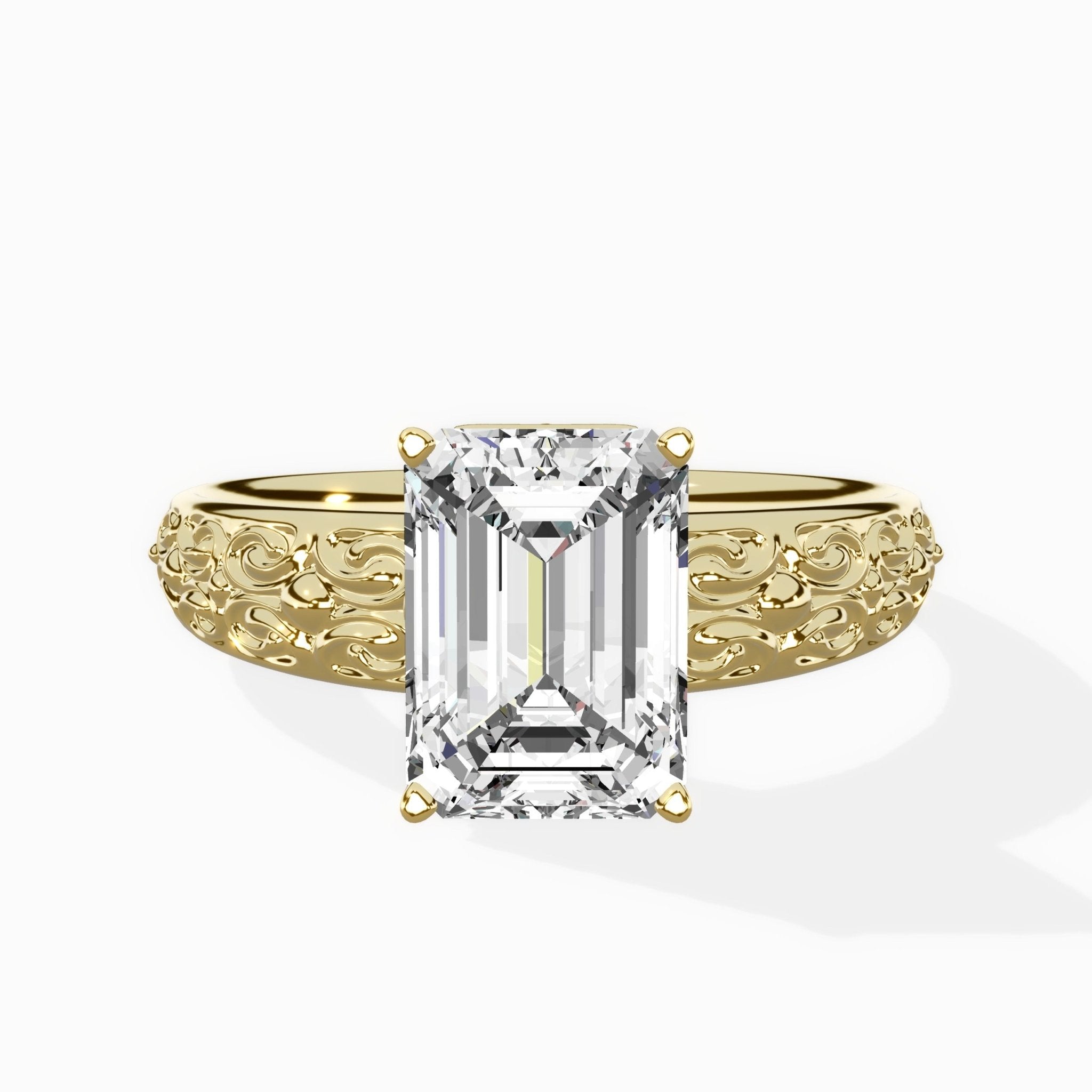 Vintage Scrollwork Solitaire Ring Engagement Ring - The Better Diamonds