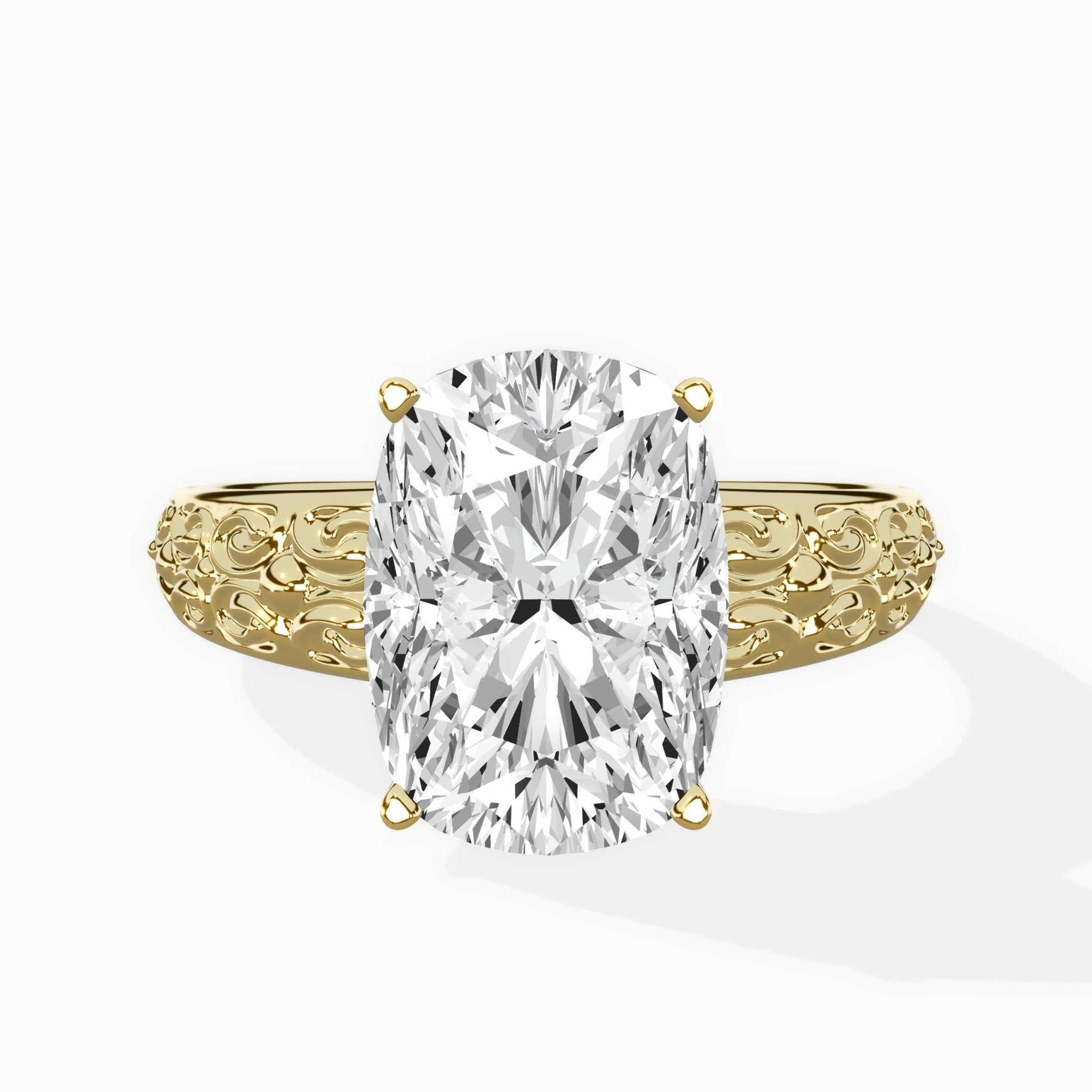 Vintage Scrollwork Solitaire Ring Engagement Ring - The Better Diamonds
